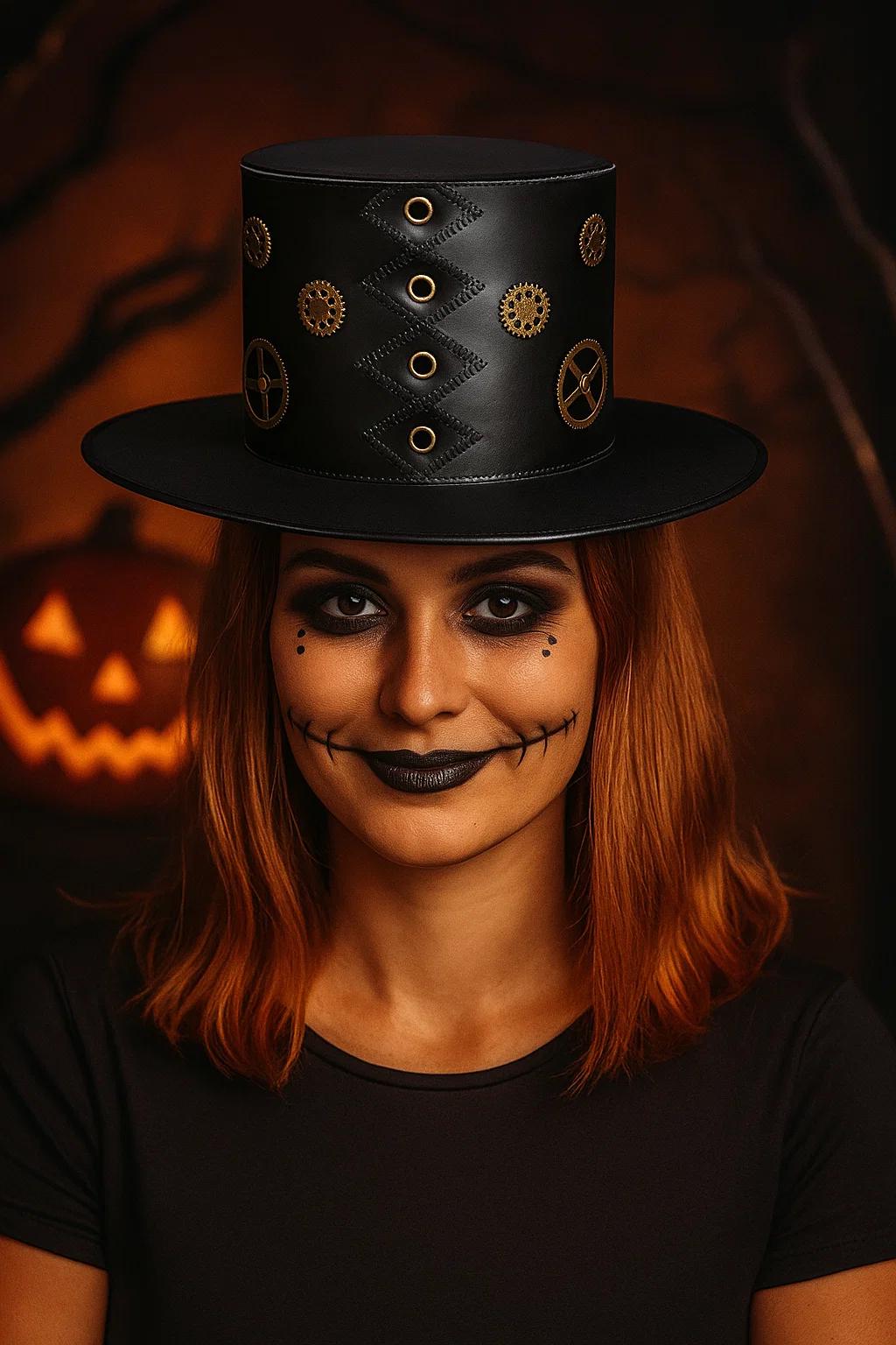 Black Gothic Steampunk Top Hat
