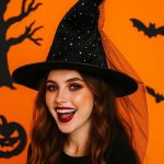 Black shimmering veil hat