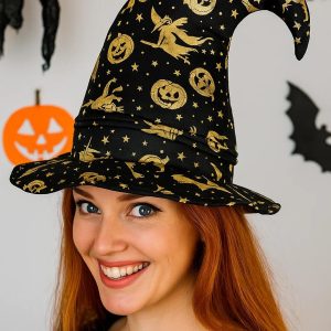 Black starry sky themed decorative hat