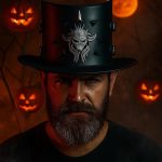 Dark-themed party outfit hat