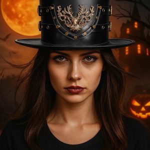 Exquisite metal branch appliqué party hat