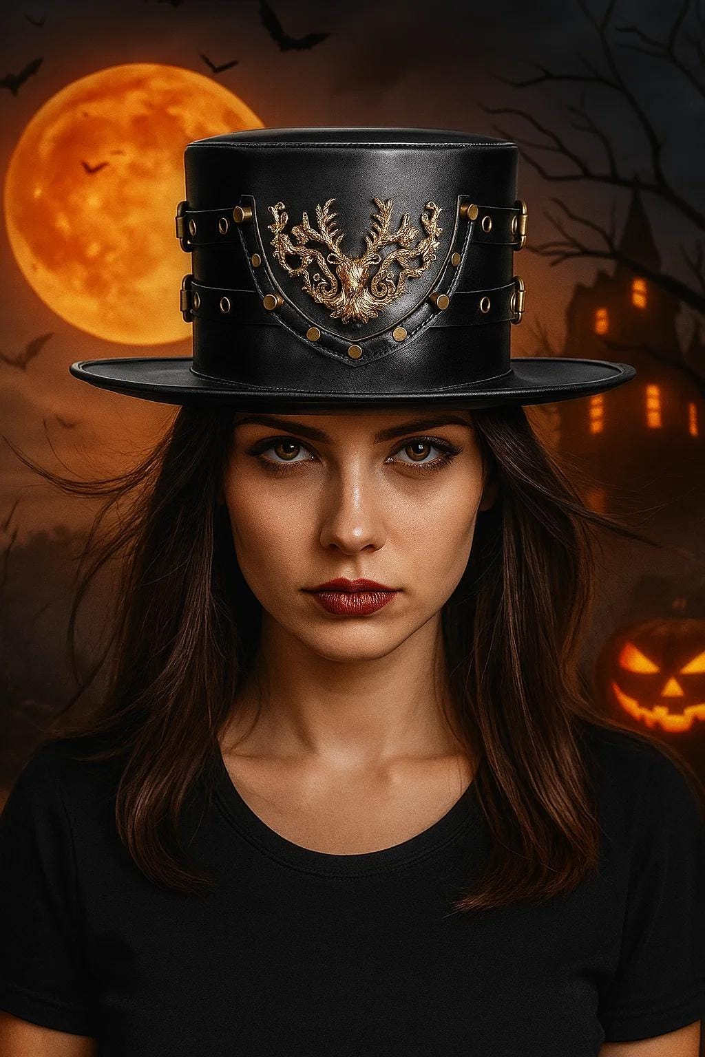 Exquisite metal branch appliqué party hat