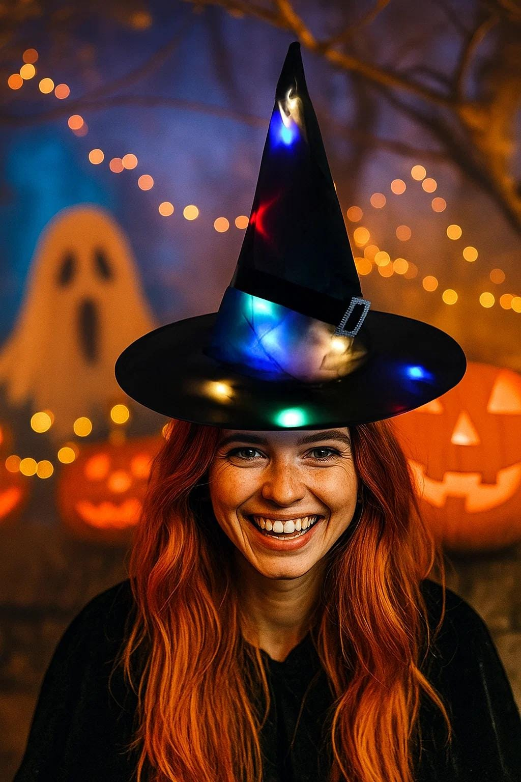 Illuminated Black LED Decorative Hat