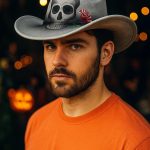 Skull Gray Western Cowboy Hat