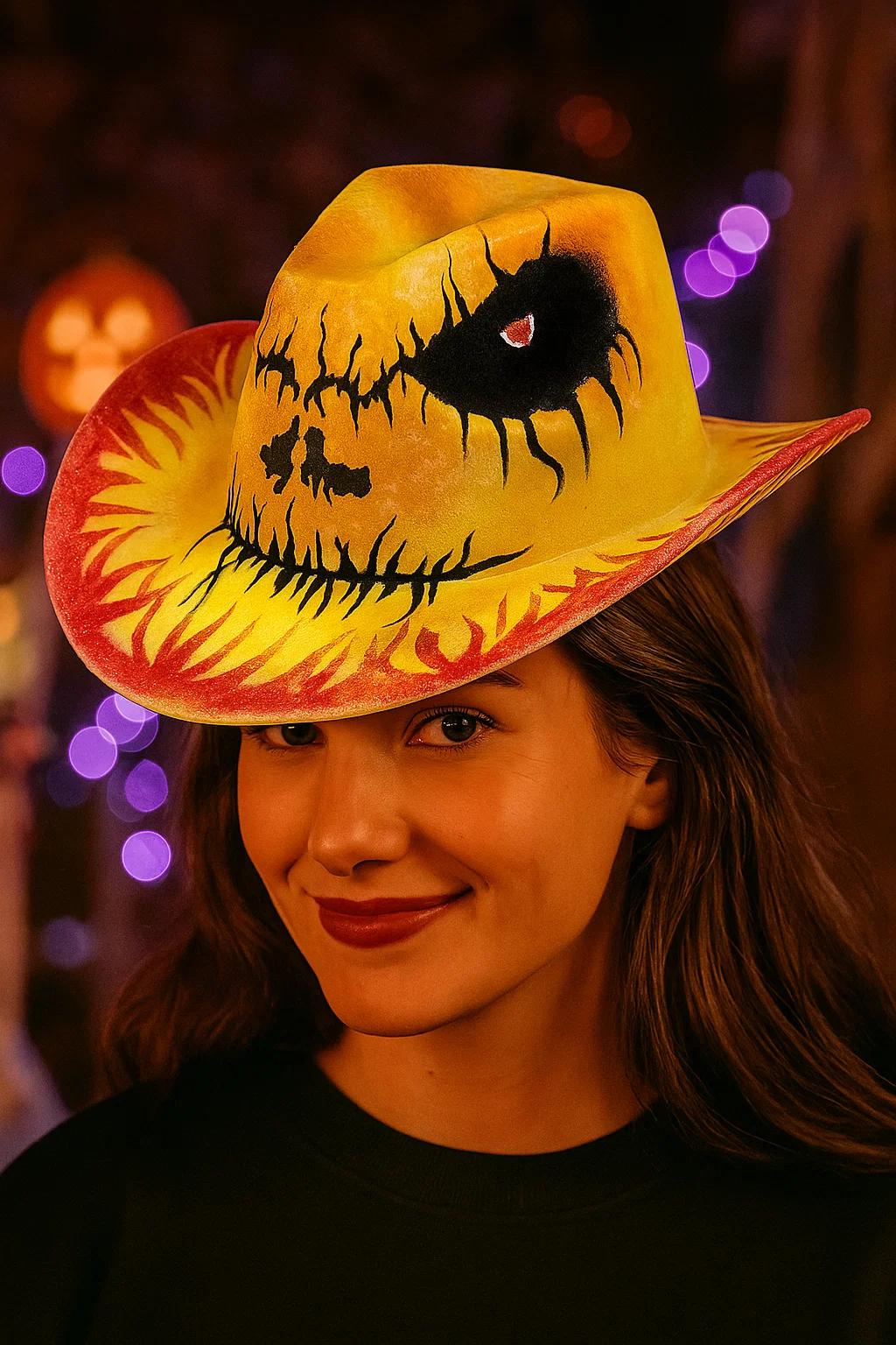 Yellow Western Scarecrow Cowboy Hat